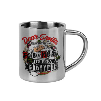 Dear Santa, sorry for all the F-bombs, Mug Stainless steel double wall 300ml