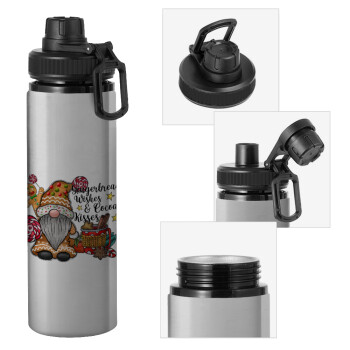 Gingerbread Wishes, Metallic water bottle with safety cap, 850ml aluminum