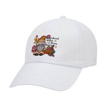 Gingerbread Wishes, Καπέλο Ενηλίκων Baseball Λευκό 5-φύλλο (POLYESTER, ΕΝΗΛΙΚΩΝ, UNISEX, ONE SIZE)