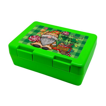 Gingerbread Wishes, Children's cookie container GREEN 185x128x65mm (BPA free plastic)