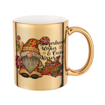 Gingerbread Wishes, Mug ceramic, gold mirror, 330ml