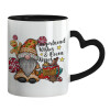 Mug heart black handle, ceramic, 330ml