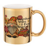 Mug ceramic, gold mirror, 330ml