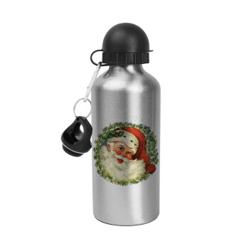 Santa Claus, Metallic water jug, Silver, aluminum 500ml