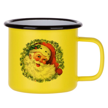 Santa Claus, Metallic enamel MATT Yellow cup 360ml