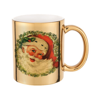 Santa Claus, Mug ceramic, gold mirror, 330ml