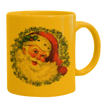 Santa Claus, Ceramic coffee mug yellow, 330ml