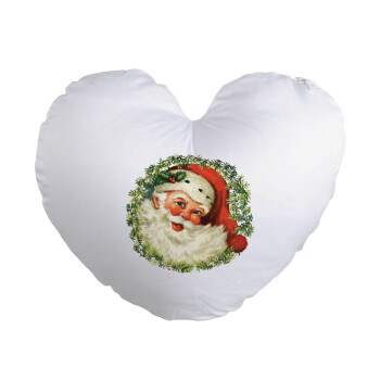 Santa Claus, Μαξιλάρι καναπέ καρδιά 40x40cm περιέχεται το  γέμισμα