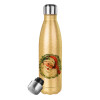 Glitter gold stainless steel thermos bottle, double-walled, 500ml