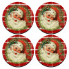 SET of 4 round wooden coasters (9cm)