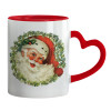 Mug heart red handle, ceramic, 330ml