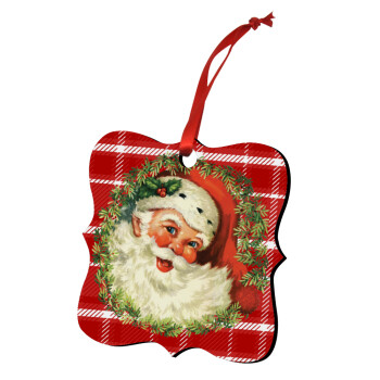 Santa Claus, Christmas ornament polygon wooden 7.5cm