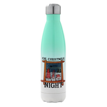 Oh Christmas Night, Metal mug thermos Green/White (Stainless steel), double wall, 500ml