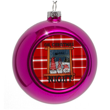 Oh Christmas Night, Purple Christmas tree ornament bauble 8cm