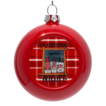 Oh Christmas Night, Red Christmas tree ornament bauble 8cm