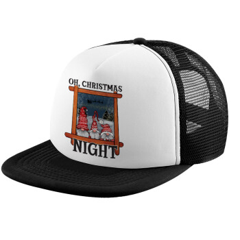 Oh Christmas Night, Καπέλο Ενηλίκων Soft Trucker με Δίχτυ Black/White (POLYESTER, ΕΝΗΛΙΚΩΝ, UNISEX, ONE SIZE)