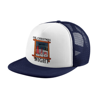 Oh Christmas Night, Καπέλο Ενηλίκων Soft Trucker με Δίχτυ Dark Blue/White (POLYESTER, ΕΝΗΛΙΚΩΝ, UNISEX, ONE SIZE)