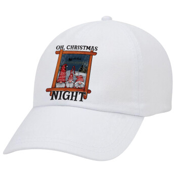 Oh Christmas Night, Καπέλο Ενηλίκων Baseball Λευκό 5-φύλλο (POLYESTER, ΕΝΗΛΙΚΩΝ, UNISEX, ONE SIZE)