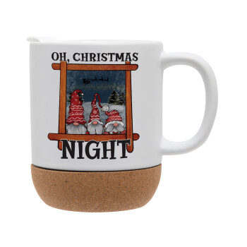 Oh Christmas Night, Ceramic coffee mug Cork (MAT), 330ml (1pcs)