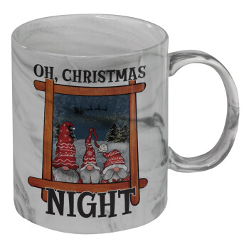 Oh Christmas Night, Mug ceramic marble style, 330ml