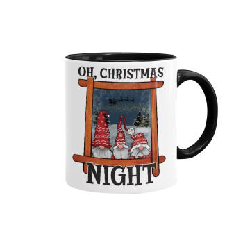 Oh Christmas Night, Mug colored black, ceramic, 330ml