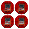 SET of 4 round wooden coasters (9cm)