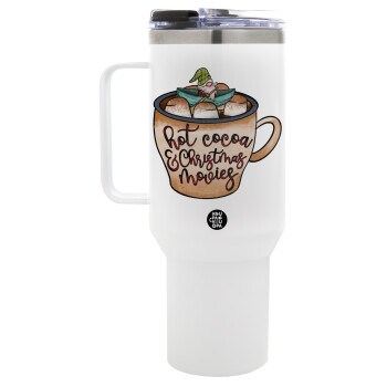 Hot Cocoa And Christmas Movies, Mega Tumbler με καπάκι, διπλού τοιχώματος (θερμό) 1,2L