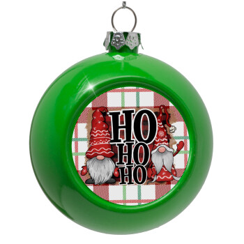 Ho ho ho, Green Christmas tree ornament bauble 8cm