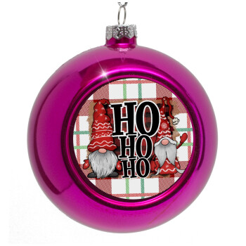 Ho ho ho, Purple Christmas tree ornament bauble 8cm