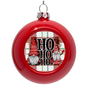 Ho ho ho, Red Christmas tree ornament bauble 8cm