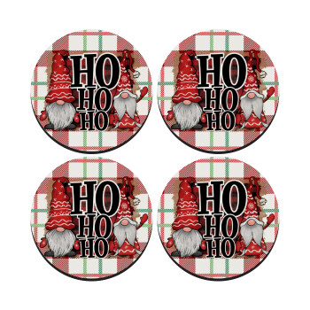 Ho ho ho, SET of 4 round wooden coasters (9cm)