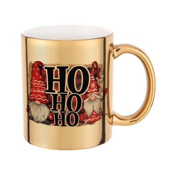 Ho ho ho, Mug ceramic, gold mirror, 330ml