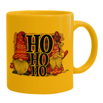 Ho ho ho, Ceramic coffee mug yellow, 330ml