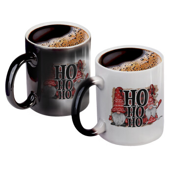 Ho ho ho, Color changing magic Mug, ceramic, 330ml when adding hot liquid inside, the black colour desappears (1 pcs)