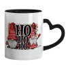 Mug heart black handle, ceramic, 330ml