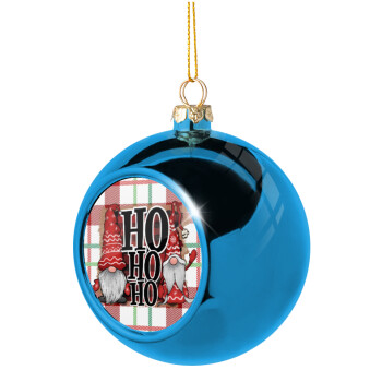 Ho ho ho, Blue Christmas tree ball ornament 8cm