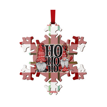 Ho ho ho, Christmas ornament wooden snowflake 9cm