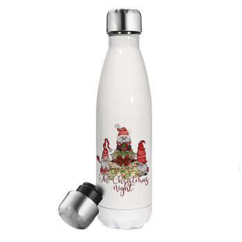 Oh Christmas Night, Metal mug thermos White (Stainless steel), double wall, 500ml