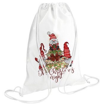 Oh Christmas Night, Backpack pouch GYMBAG white (28x40cm)