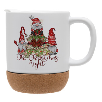 Oh Christmas Night, Ceramic coffee mug Cork (MAT), 330ml (1pcs)