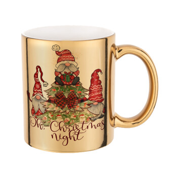 Oh Christmas Night, Mug ceramic, gold mirror, 330ml