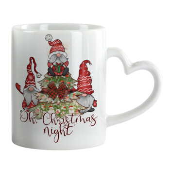 Oh Christmas Night, Mug heart handle, ceramic, 330ml