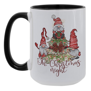 Oh Christmas Night, Κούπα Mega 15oz, κεραμική Μαύρη, 450ml