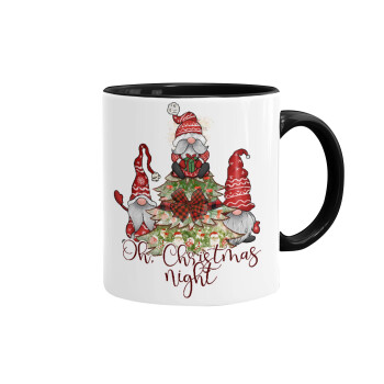 Oh Christmas Night, Mug colored black, ceramic, 330ml