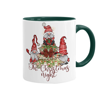 Oh Christmas Night, Mug colored green, ceramic, 330ml