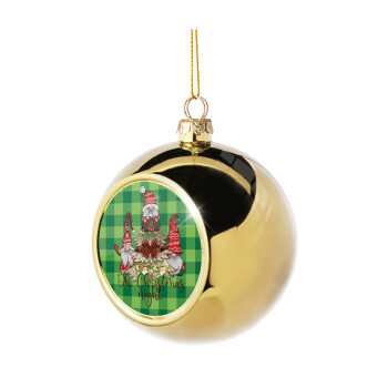 Oh Christmas Night, Χριστουγεννιάτικη μπάλα δένδρου Χρυσή 8cm