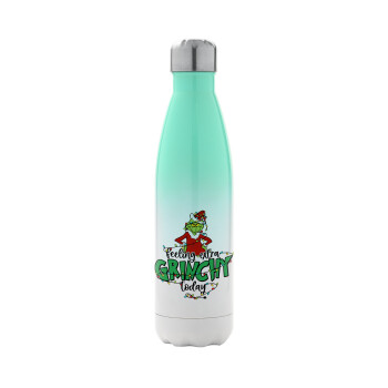 Grinch Feeling Extra Grinchy Today, Metal mug thermos Green/White (Stainless steel), double wall, 500ml