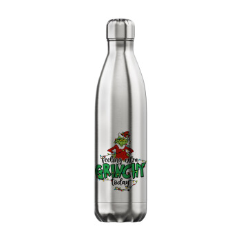 Grinch Feeling Extra Grinchy Today, Inox (Stainless steel) hot metal mug, double wall, 750ml