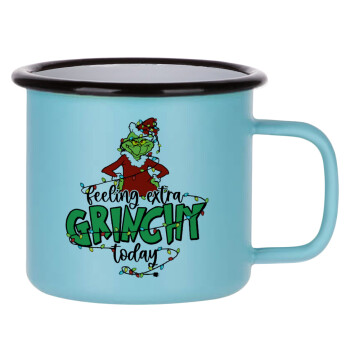 Grinch Feeling Extra Grinchy Today, Κούπα Μεταλλική εμαγιέ ΜΑΤ σιέλ 360ml