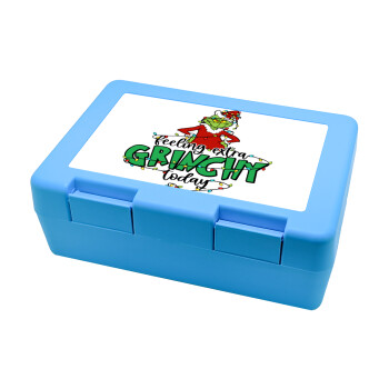 Grinch Feeling Extra Grinchy Today, Children's cookie container LIGHT BLUE 185x128x65mm (BPA free plastic)